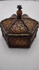 Tropical Woven Pineapple Jewelry And Trinket Box picture