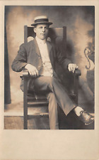 RPPC Dapper Gentleman in his Sunday Best c1910 Studio Photo Postcard picture