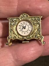 Antique Abercrombie & Fitch Brass Miniature Mantle Clock See picture