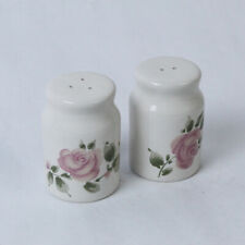 Roseland By Gibson Designs Ceramic Salt and Pepper Shakers Flat Top Vintage picture