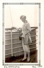 1929 SS Hamburg German Ship Woman in Colonial Costume 