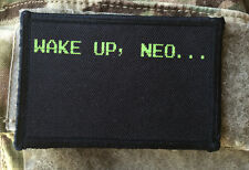 Wake Up Neo The Matrix Movie Morale Patch Tactical Military USA Hook Badge Army picture