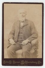 Antique c1880s Cabinet Card Handsome Older Man Chin Beard Suit Harrisburg, PA picture