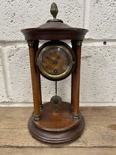 Antique German HAC mantle Clock For Repair In Lovely Portico Case picture