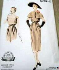 NEW 1950s VOGUE VINTAGE MODEL Dress & Capelet SEWING PATTERN 18-20-22-24-26 UC picture