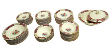 Homer Laughlin Piccadilly Red & Gold Rim China P516/P519 Lot of 65 Pieces  L2677 picture