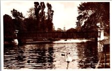 rare vintage real photo postcard - THE LAKE, REGENTS PARK LONDON. unposted picture