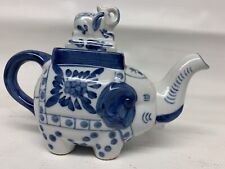 Vintage Bombay Cobalt Blue White Elephant Teapot Made China Decoration Porcelain picture