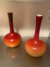 Pair of Tall Antique Peach Blow Vases - AO vb picture