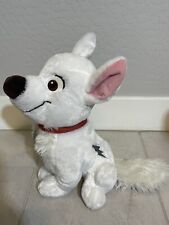 Disney Store Bolt Dog Plush Authentic Patch White Lightning 14