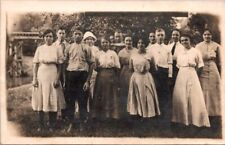 RPPC Postcard Group Portrait in Garden of Young Men and Women c.1904-1920s 20265 picture