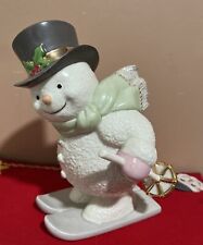 Lenox Snowy Downhill Skier Snowman Figurine  With Box RETIRED picture