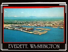 Postcard Everette Washington Aerial View Of Logs Lumber Mills picture