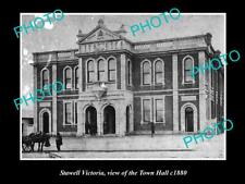 OLD LARGE HISTORICAL PHOTO OF STAWELL VICTORIA VIEW OF THE TOWN HALL c1880 picture