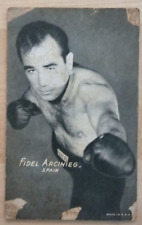 1940s BOXING BOXER ARCADE MUTOSCOPE CARD FIDEL ARCINIEG 5.5x3.5 INCHES PHOTO 151 picture