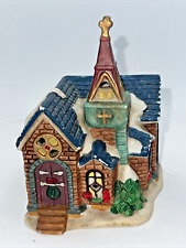 Vintage Christmas Collection Brownstone Porcelain Church/Chapel 5x3.5” NEW picture