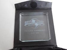 Rare Universal Studios Singapore Grand Opening Laser Etched Glass Paperweight picture