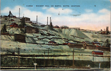 Copper Mine Butte Montana Equipment Buildings Chimneys Train Tracks c1940s picture