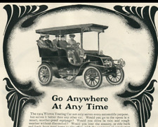 1904 Winton Motor Carriage Gorgeous Art Deco Black Fabric Swirl Border Ad A142 picture