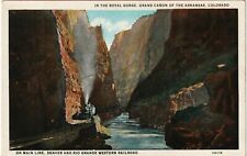 Denver and Rio Grande Western Railroad in Royal Gorge Tourism Postcard picture