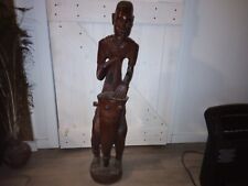 HAND CARVED MAHOGANY STATUE picture