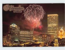 Postcard The 4th of July Fireworks Downtown Milwaukee Wisconsin USA picture