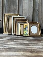 Vintage Lot Gold Tone Metal MCM Easel Oval  Square Small Picture Frame Gallery picture
