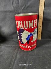 Vintage Calumet Baking Powder Tin Can Red 5lb Kitchen Advertising General Store  picture