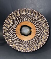 Pine Needle Basket With Agate Bottom picture