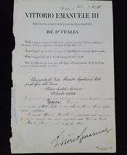 King Victor Emmanuel III Italy Signed Royal Document Italian Royalty Autograph picture