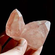 3in 199g Twin Flame Strawberry Pink Lemurian Quartz Crystal Cluster Dreamsicle S picture