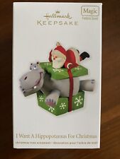 HALLMARK 2012 I WANT A HIPPOPOTAMUS FOR CHRISTMAS ORNAMENT picture