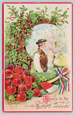 Postcard George Washingtons Here's The Birthday We Celebrate Cherry Tree Axe 191 picture