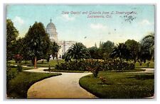 California CA Sacramento Capitol Park & grounds from L st. 1915c picture