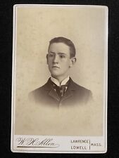 Lawrence Massachusetts MA Handsome Man Fancy Back Stamp Antique Cabinet Photo picture