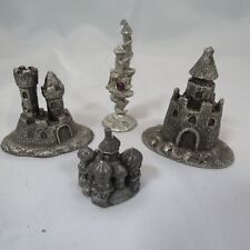 Pewter Miniature Figures Lot Of 4 Castles Preowned picture