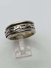 SIZE 10 11.5g 925 VINTAGE EARLY MENS SPINNER DESIGN RING STAMPED HIGH QUALITY picture