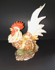 French Country Porcelain BISQUE ROOSTER Large Kitchen Farmhouse Porch picture