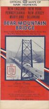 Vintage 1937 BEAR MOUNTAIN BRIDGE Road Map New York Northeast West Point AAA picture