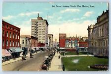 Des Moines Iowa IA Postcard 6th Street North Business Section c1910's Antique picture