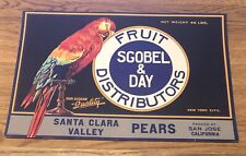 Sgoble and Day Brand - Santa Clara Valley - Pear Label - Dated Jul 10 1938  picture