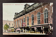 1910s Gloversville New York Street Scene Memorial Hall Antique VTG Postcard NY picture