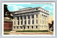 Columbus NE-Nebraska, Platte County Court House, Antique, Vintage Postcard picture