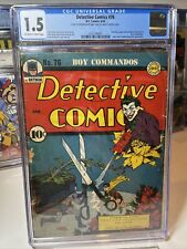 1943 Detective Comics 76 CGC 1.5 Batman Robin. Classic Joker Cover. picture