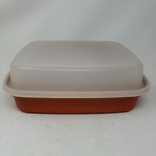 Vintage Tupperware Large Meat Marinade Container 2-Piece Paprika Red #1294 w/Lid picture