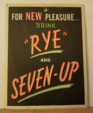 Super Rare 1930s 7up & Rye hanging sign lithiated lemon soda acidity hand overs picture