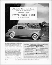 1938 Studebaker State President Club Sedan car horse vintage photo print ad XL11 picture