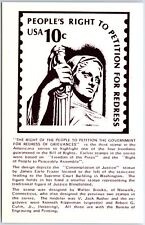 VINTAGE POSTCARD PEOPLE'S RIGHT TO PETITION FOR REDRESS LIM EDITION FLOREX '77 picture