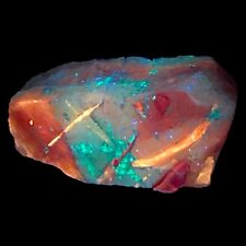 Amberina Infused Art Glass Cullet Glowing Selenium Uranium Slag Glass #4GM124 picture