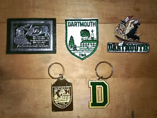 Lot of 5 Dartmouth College Items.  Tobacco patch, Patches and Keychains.  VGC picture